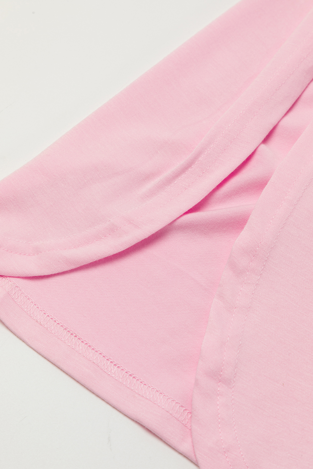 Pink V Neck Hidden Pocket Splits Maxi T-shirt Dress - Image 8