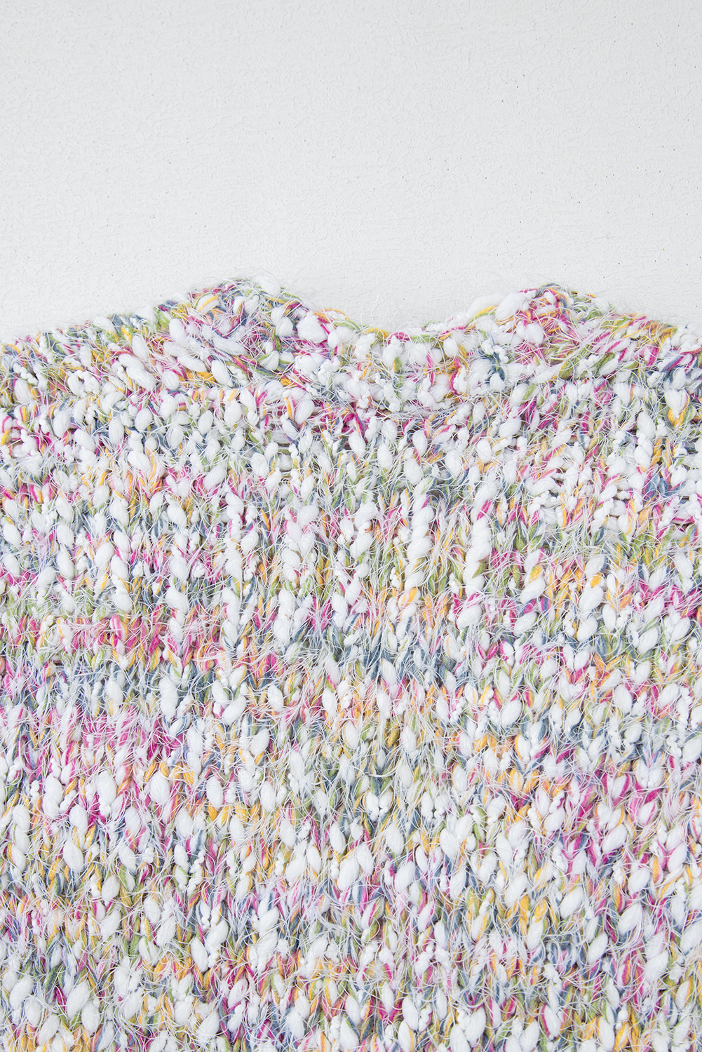 Yellow Multicolor Confetti Open Front Knit Cardigan - Image 6