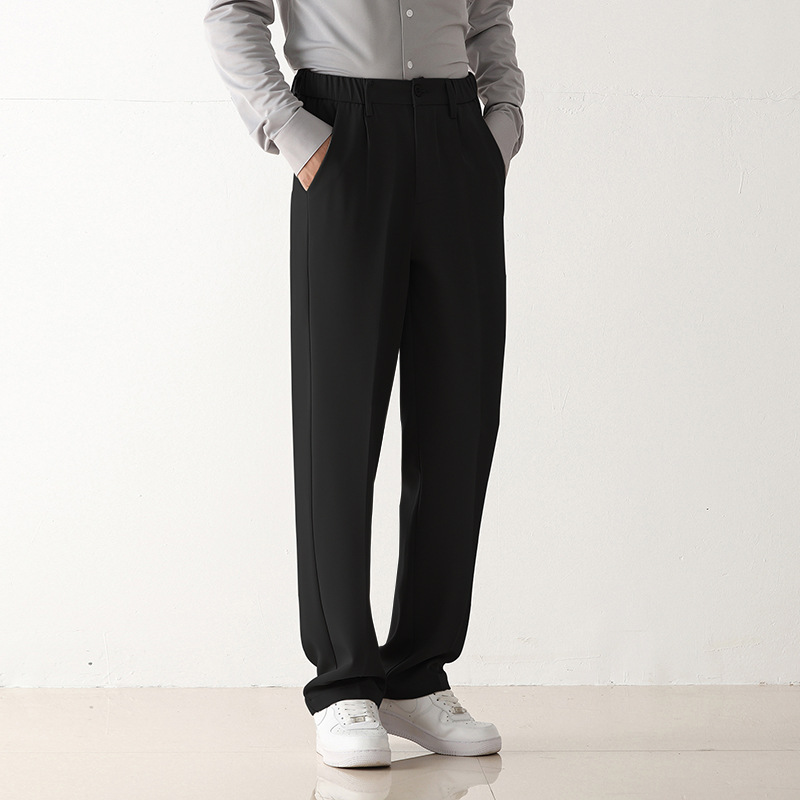Comfortable commuting ironless suit pants for men, straight leg wide leg casual shorts, loose fitting formal pants - Image 6