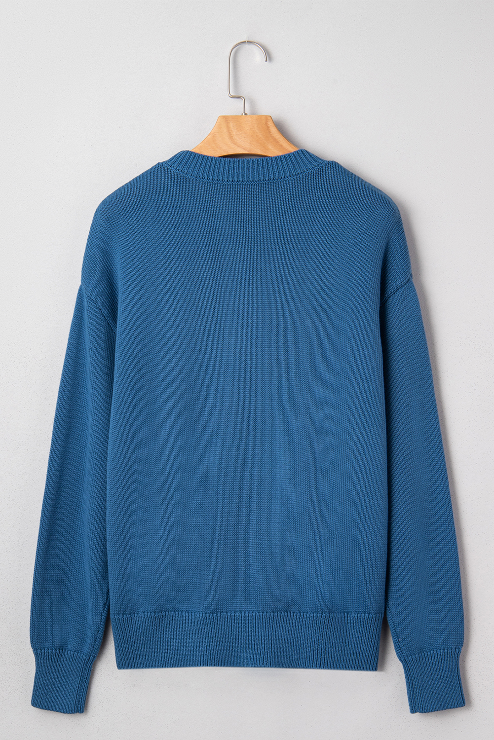 Dusk Blue Howdy Embroidered Graphic Western Sweater - Image 2