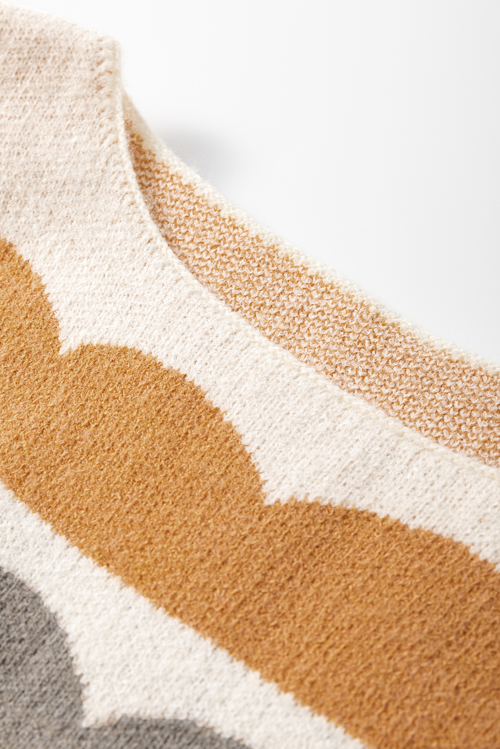 Yellow Wave Striped Balloon Sleeve Drop Shoulder Sweater - Image 6