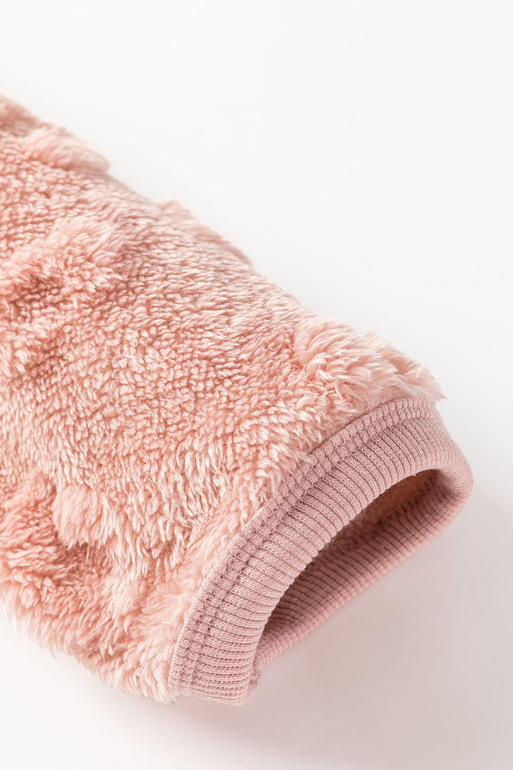 Light Pink Textured Leopard Fleece Loose Two Piece Lounge Set - Image 7