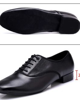 Large Size Men's Salsa Latin Ballroom Dancing Shoes Closed Toes Men Tango Jazz Shoes Cowhide Black Boy Male Dance Sneakers 38-49