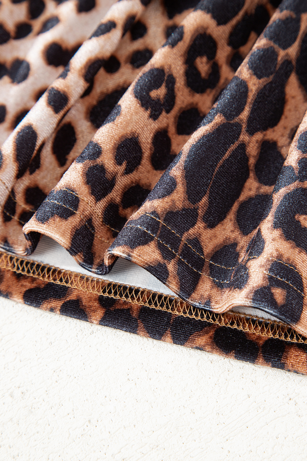 Brown Leopard Tiered Patchwork Hot Mini Skirt - Image 7