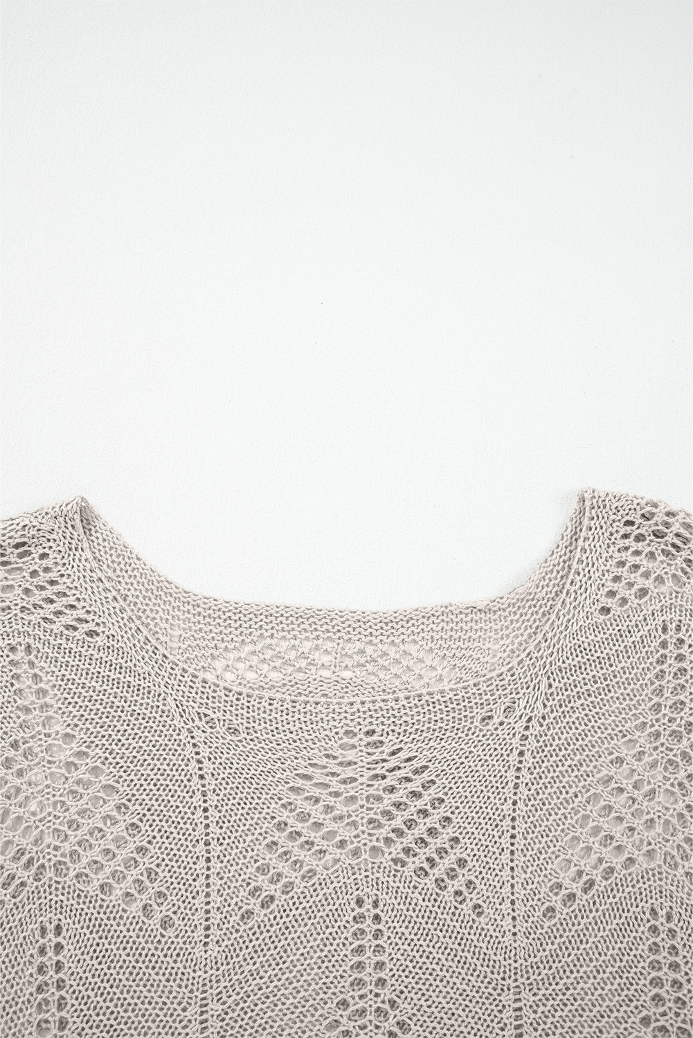 Seagrass Hollow Out Knit 7/8 Sleeve Casual Sweater - Image 6
