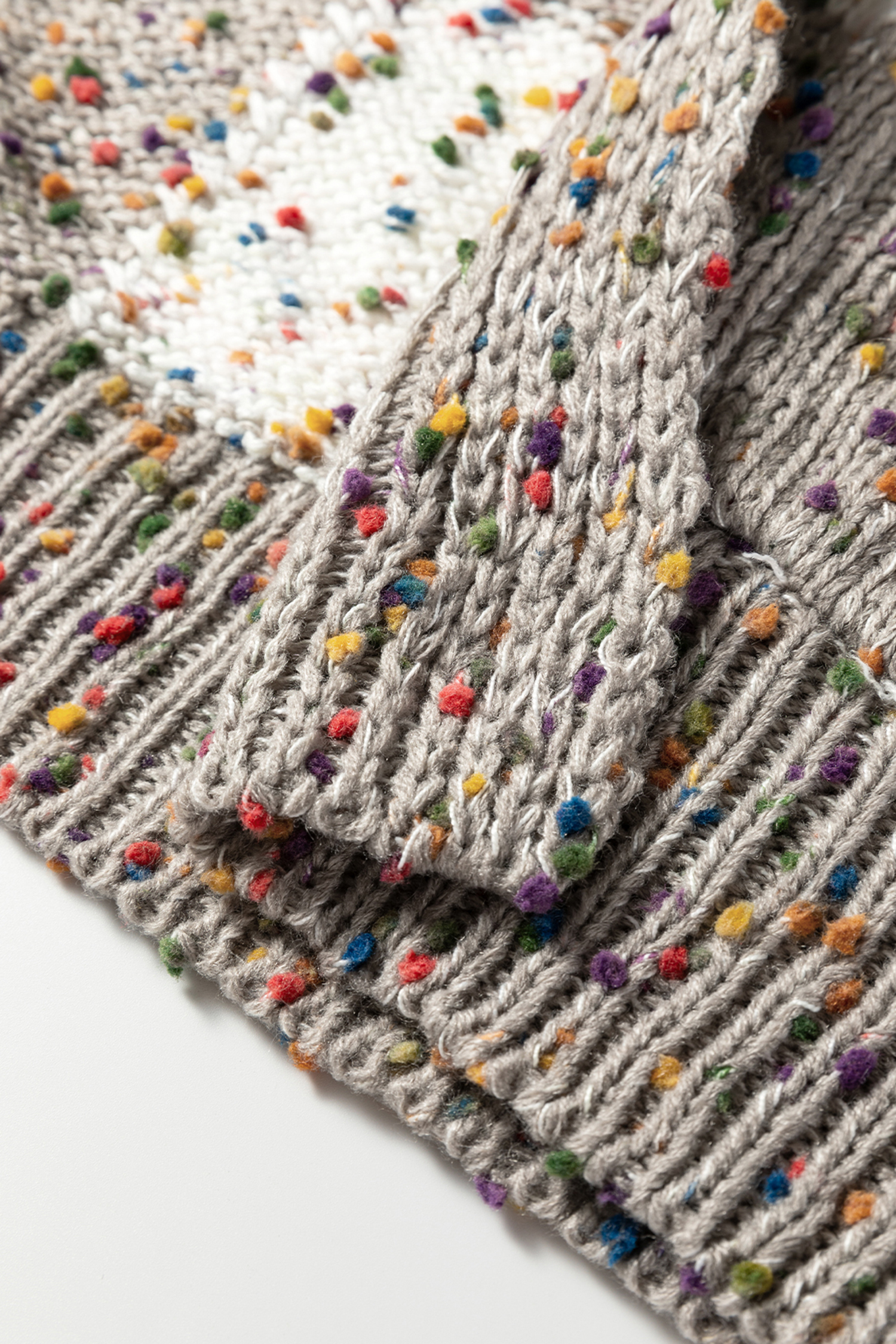 Brown Confetti Dot Checkered Print Open Cardigan with Pockets - Image 9