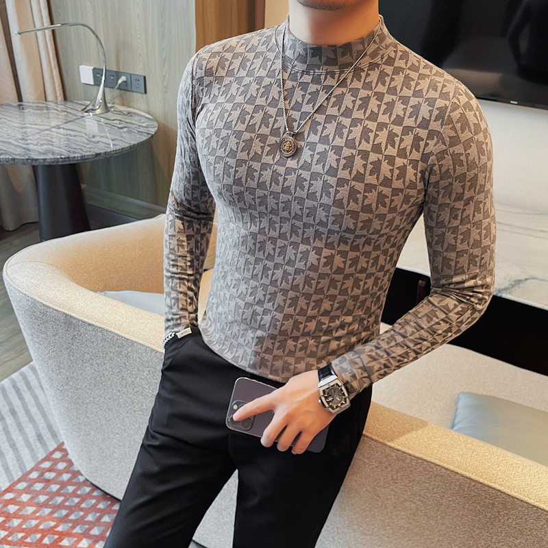 Men's Half-high Collar T-shirt Fashion Trend - Image 6