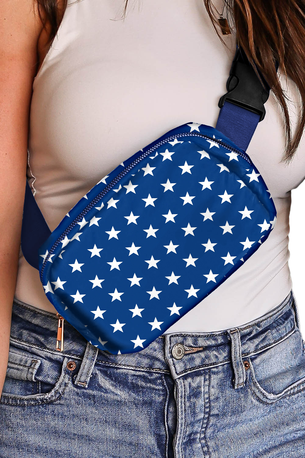 Bluing Independent Day Flag Star Printed Crossbody Bag - Image 7