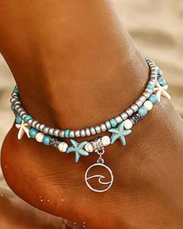 Sky Blue Beach Double Anklet