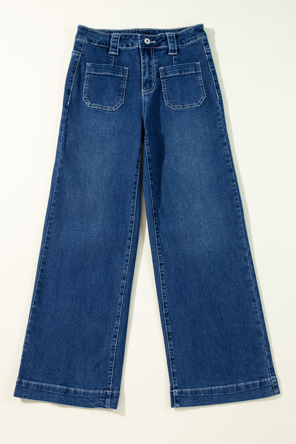 Sail Blue Wide Leg Pocketed High Waist Jeans - Image 5