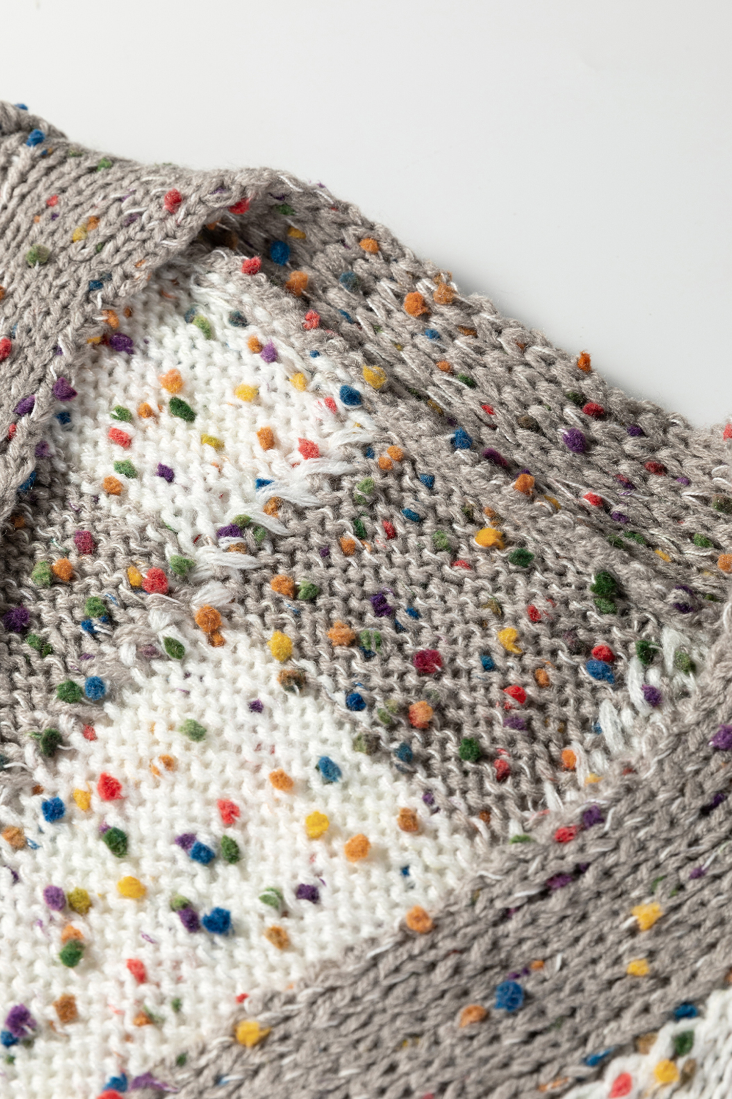 Brown Confetti Dot Checkered Print Open Cardigan with Pockets - Image 7