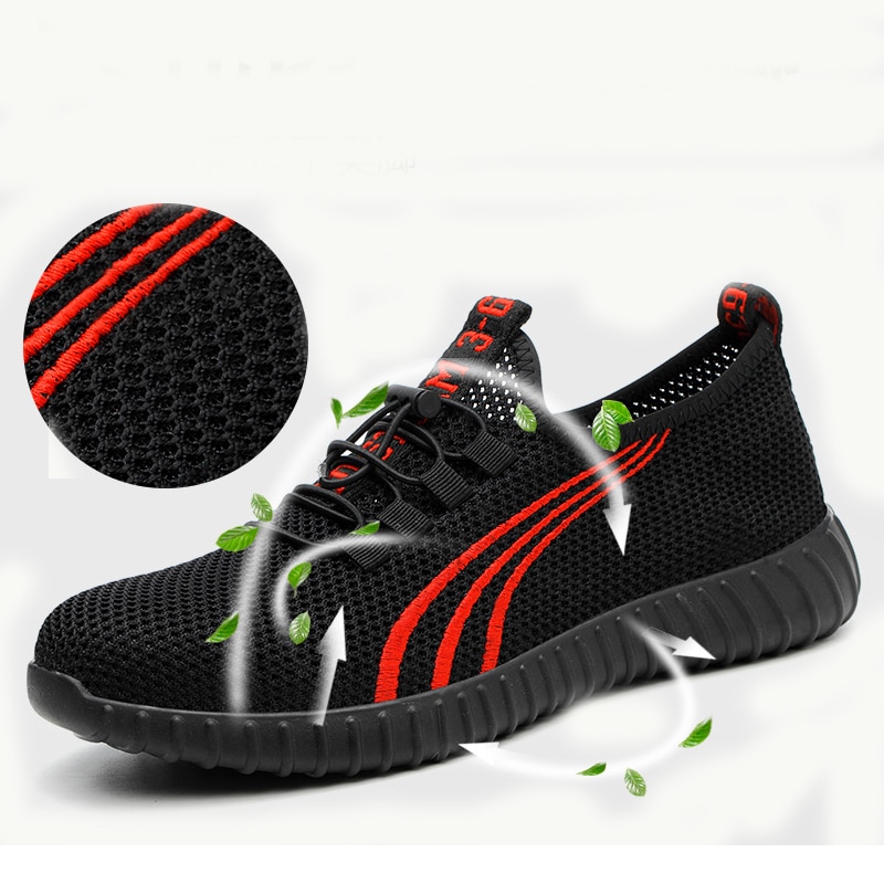 Men's Breathable Work Safety Shoes Men Outdoor Anti-slip Steel Puncture Proof Construction Safety Boots Shoes - Image 5
