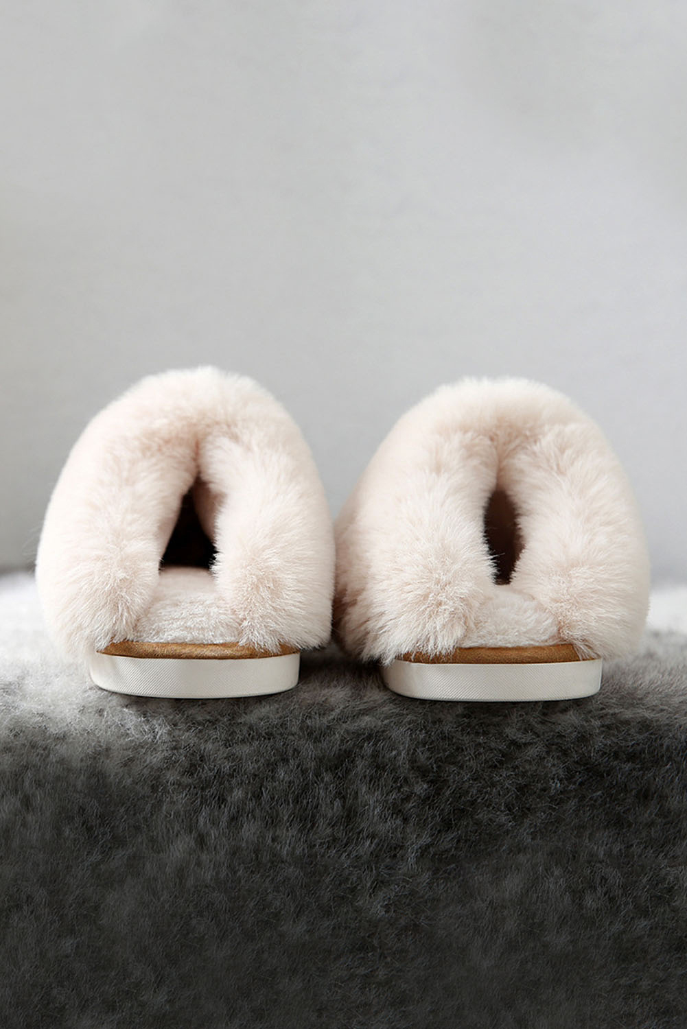 Camel Plush Suede Winter Home Slippers - Image 5