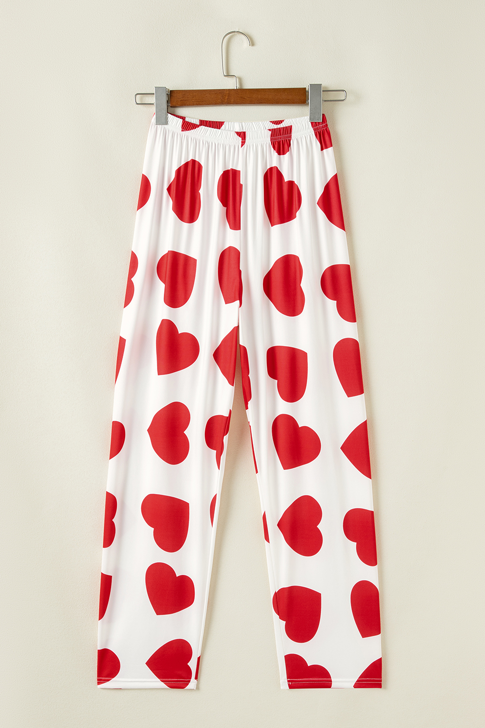 Red Ruffled Tank Top And Heart Print Pants Lounge Set - Image 7