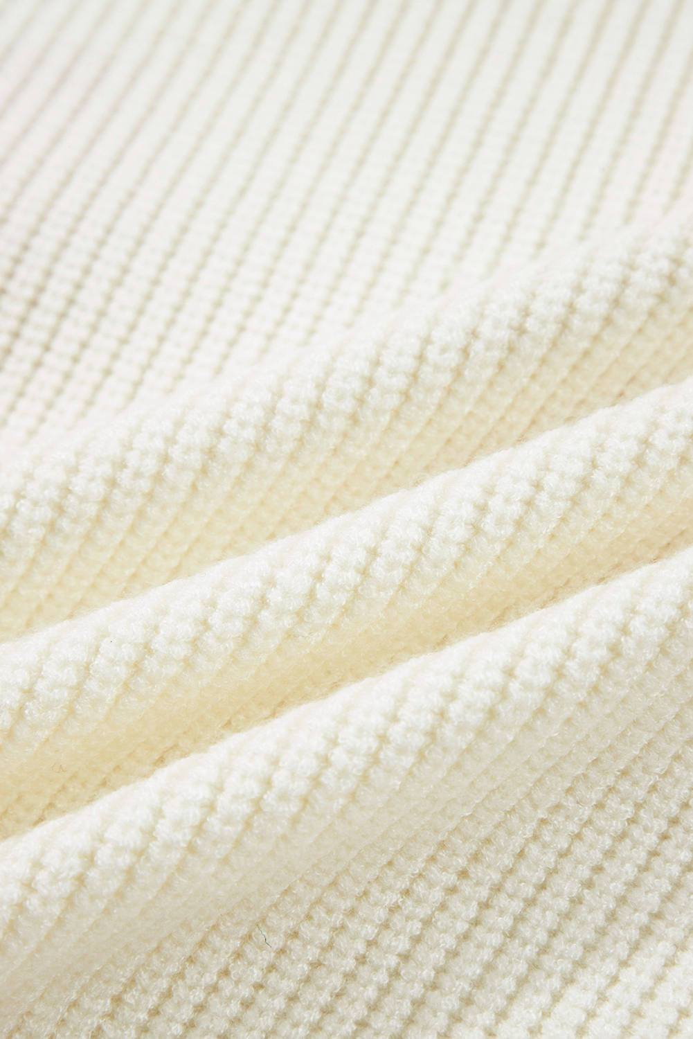 Beige Pumpkin Embroidered Ribbed Thanksgiving Halloween Holiday Sweater - Image 8