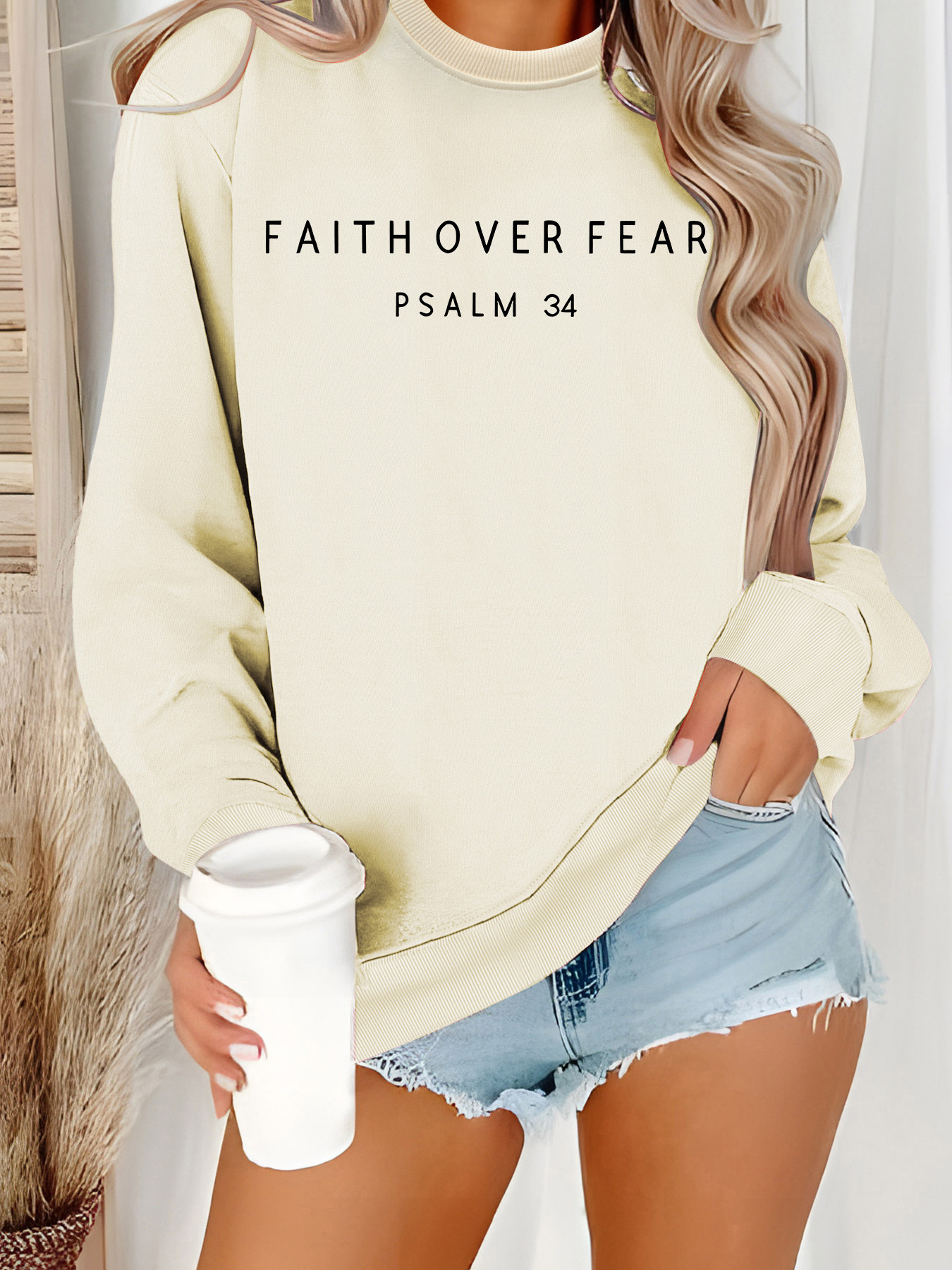 Sweatshirt with loose letter print - Image 13