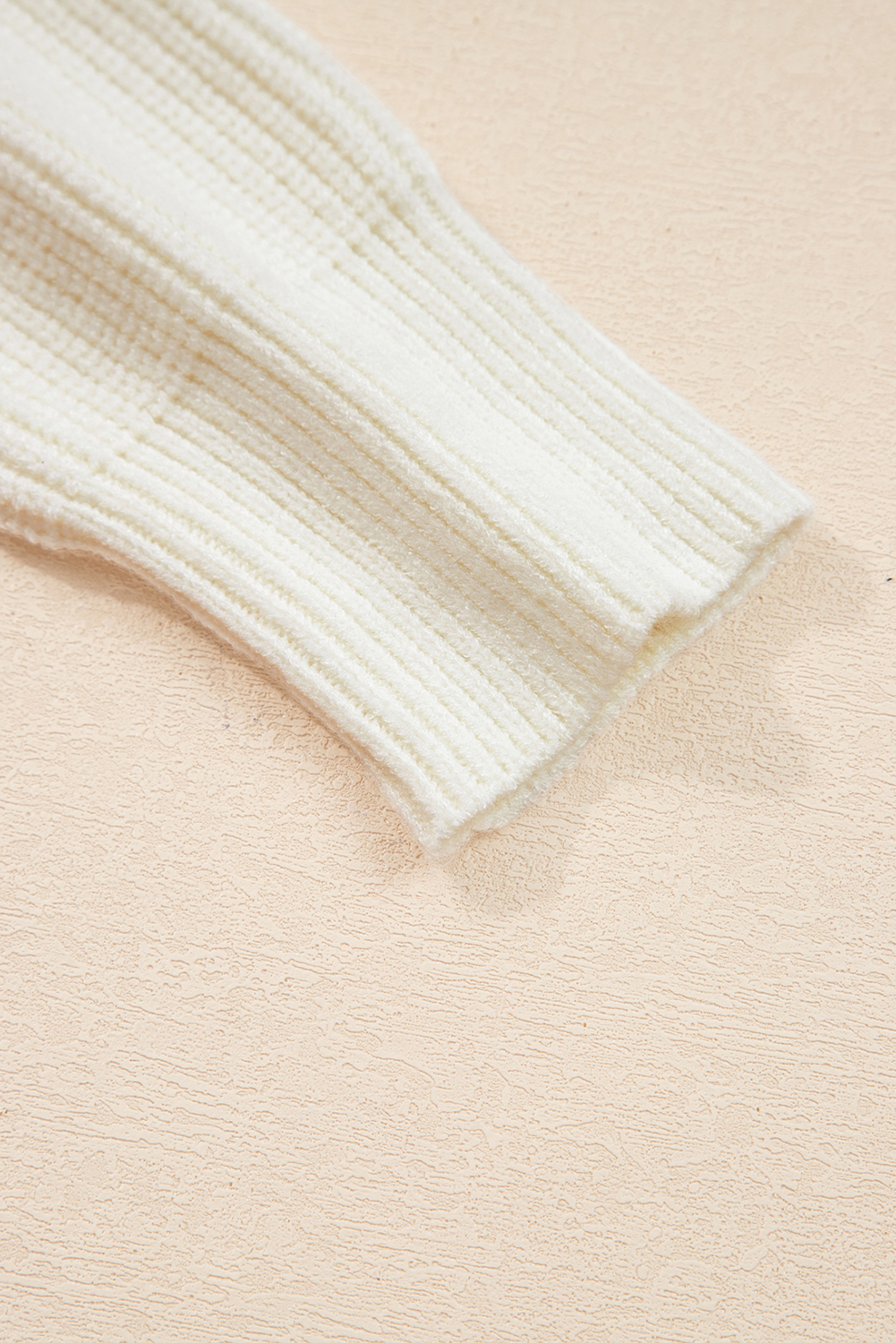 Beige Pumpkin Embroidered Ribbed Thanksgiving Halloween Holiday Sweater - Image 7