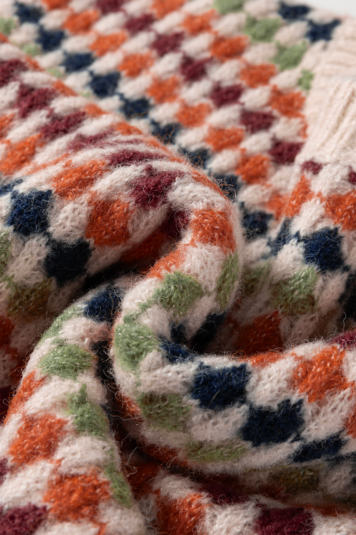 Multicolour Dotty Striped Pattern Knit Drop Shoulder Sweater - Image 6