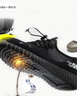 Men's Breathable Work Safety Shoes Men Outdoor Anti-slip Steel Puncture Proof Construction Safety Boots Shoes