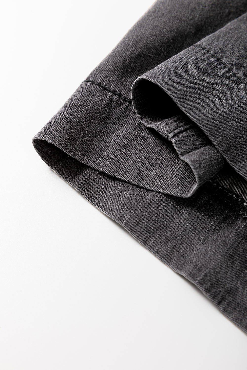 Carbon Grey Mineral Wash Button Fly Waist Wide Leg Jeans - Image 8