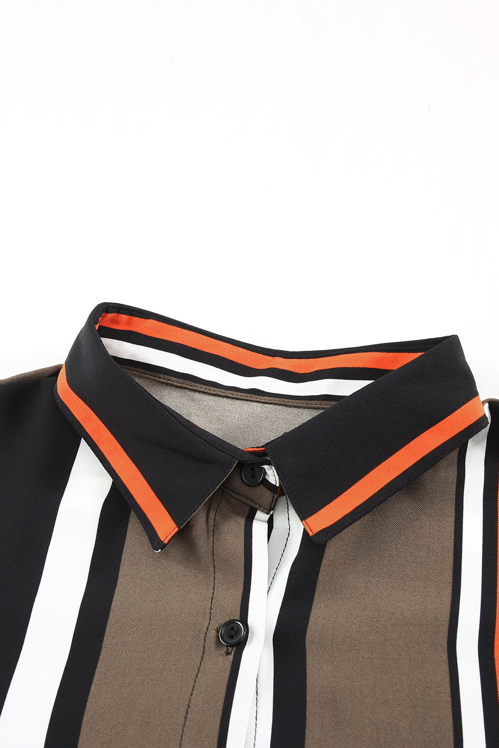 Black Brown Striped Modern Women Shirt - Image 8