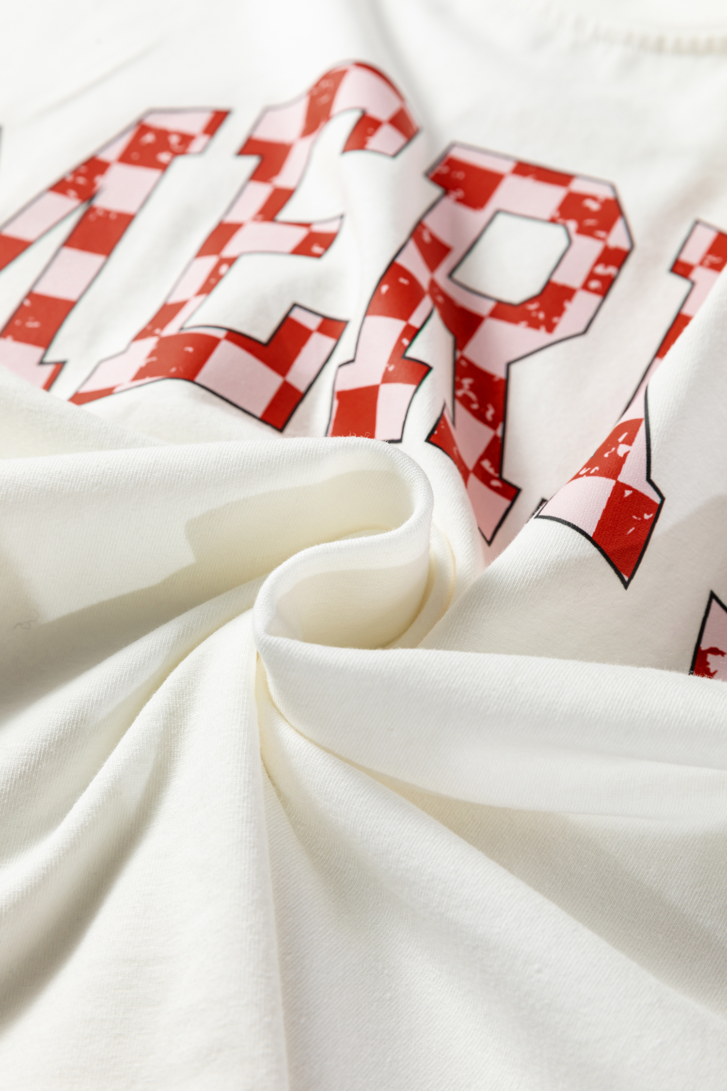 Pink Checkered MERRY Graphic Christmas Tree Print Short Lounge Set - Image 8