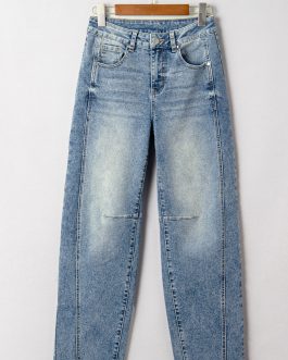 Dusk Blue Vintage Washed Seam Detail Shift Jeans