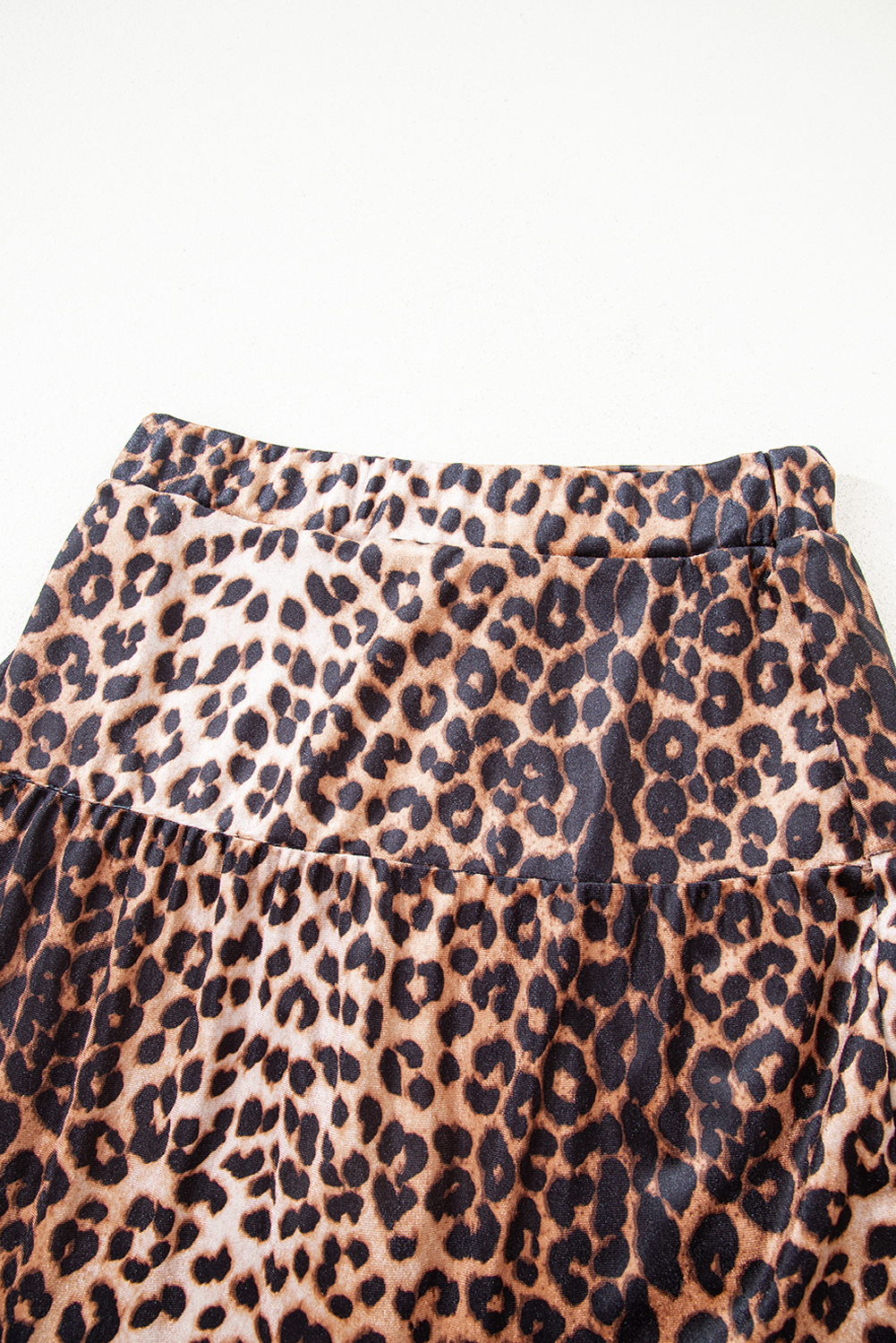 Brown Leopard Tiered Patchwork Hot Mini Skirt - Image 5