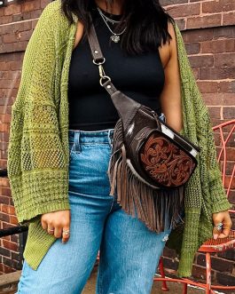 Spinach Green Oversize Crochet Knit Open Cardigan