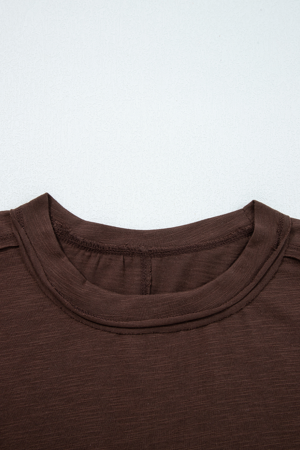 Dark Brown Sheer Lace Patchwork Casual Long Sleeve Tee - Image 5