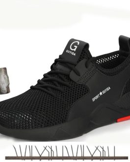 Mens Steel Toe Work Shoes Fashion Casual Breathable Outdoor Sneakers Puncture Proof Boots Comfortable Industrial Safety Shoe Men