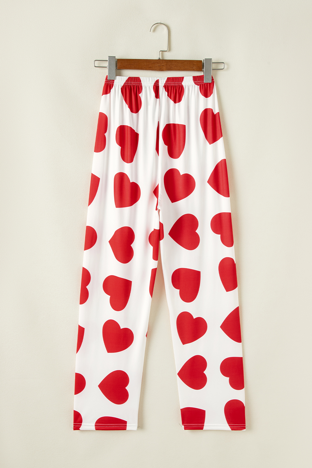 Red Ruffled Tank Top And Heart Print Pants Lounge Set - Image 8