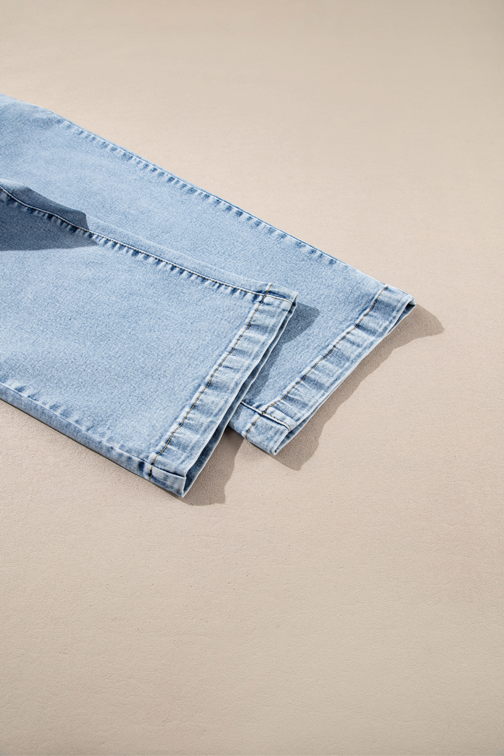 Light Blue Chic Patch Pocket Straight Leg Loose Jeans - Image 7