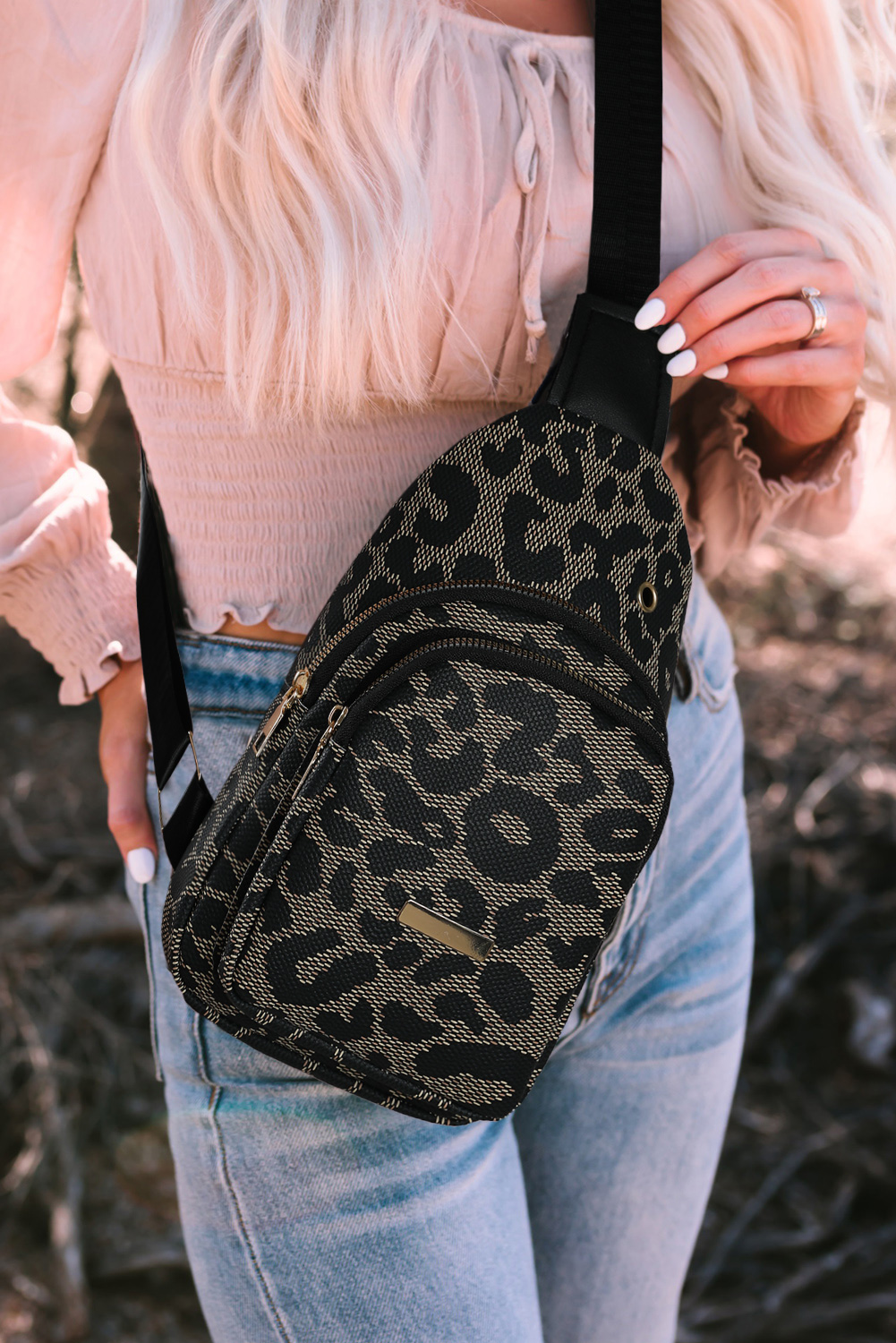 Leopard Print PU Sling Bag - Image 5