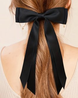 Black Double Bow Knot Alligator Hair Clip
