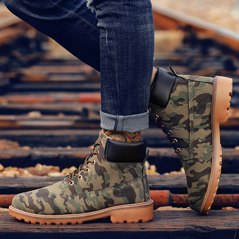 Fashionable high top Martin boots for men casual Baotou workwear shoes autumn and winter men's boots - Image 2