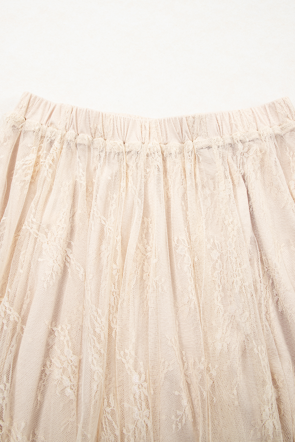 Apricot Lace Cascading Tiered High Waist Maxi Skirt - Image 7