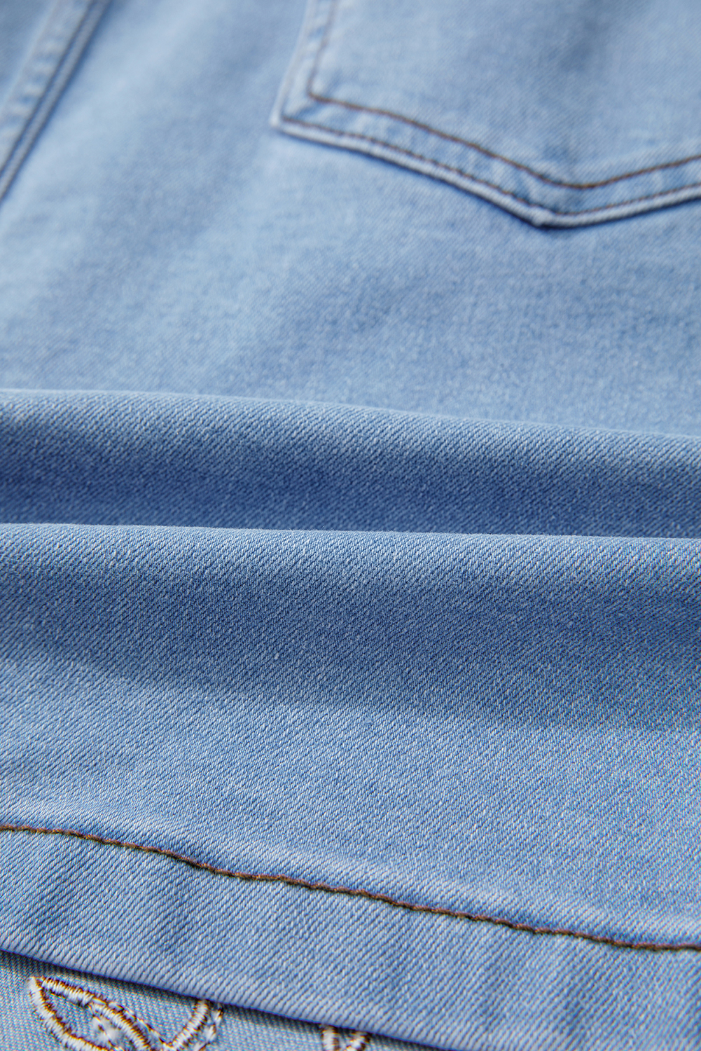 Beau Blue Western Embroidered Denim Mini Skirt - Image 5