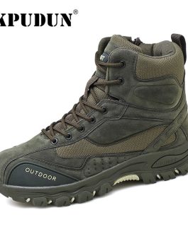 Tactical Military Combat Boots Men Genuine Leather US Army Hunting Trekking Camping Mountaineering Winter Work Shoes Bot JKPUDUN
