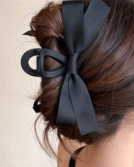 Black Bow Decor Large Hair Claw Clip
