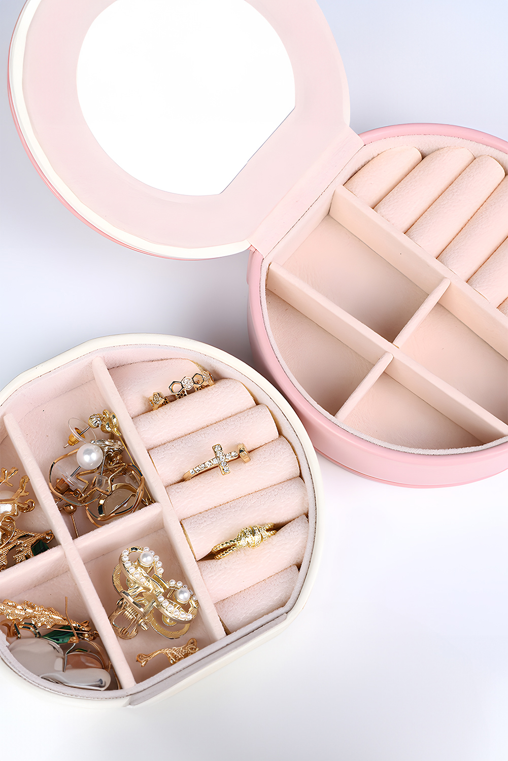 Light Pink Jewelry Organizer Cases with Mirror - Image 7