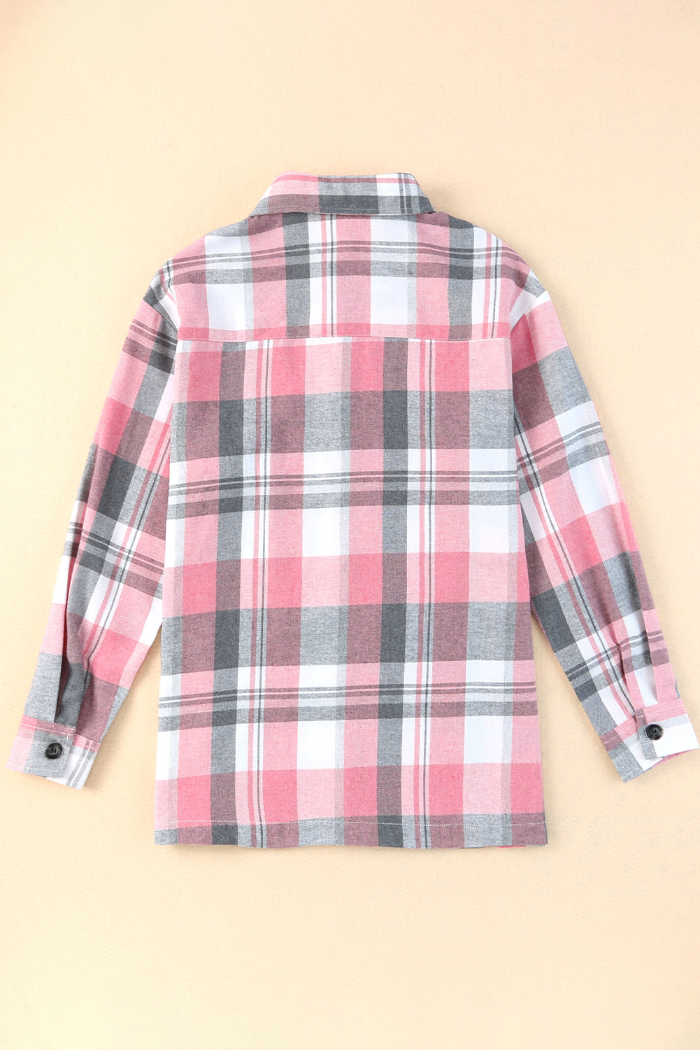 Pink Plaid Button Up Patch Pocket Shirt - Image 7