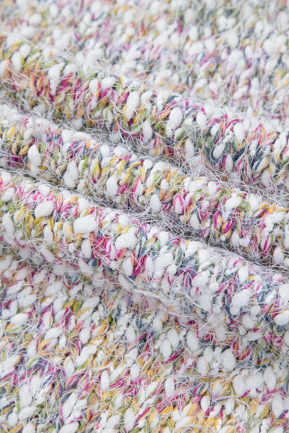 Yellow Multicolor Confetti Open Front Knit Cardigan - Image 5