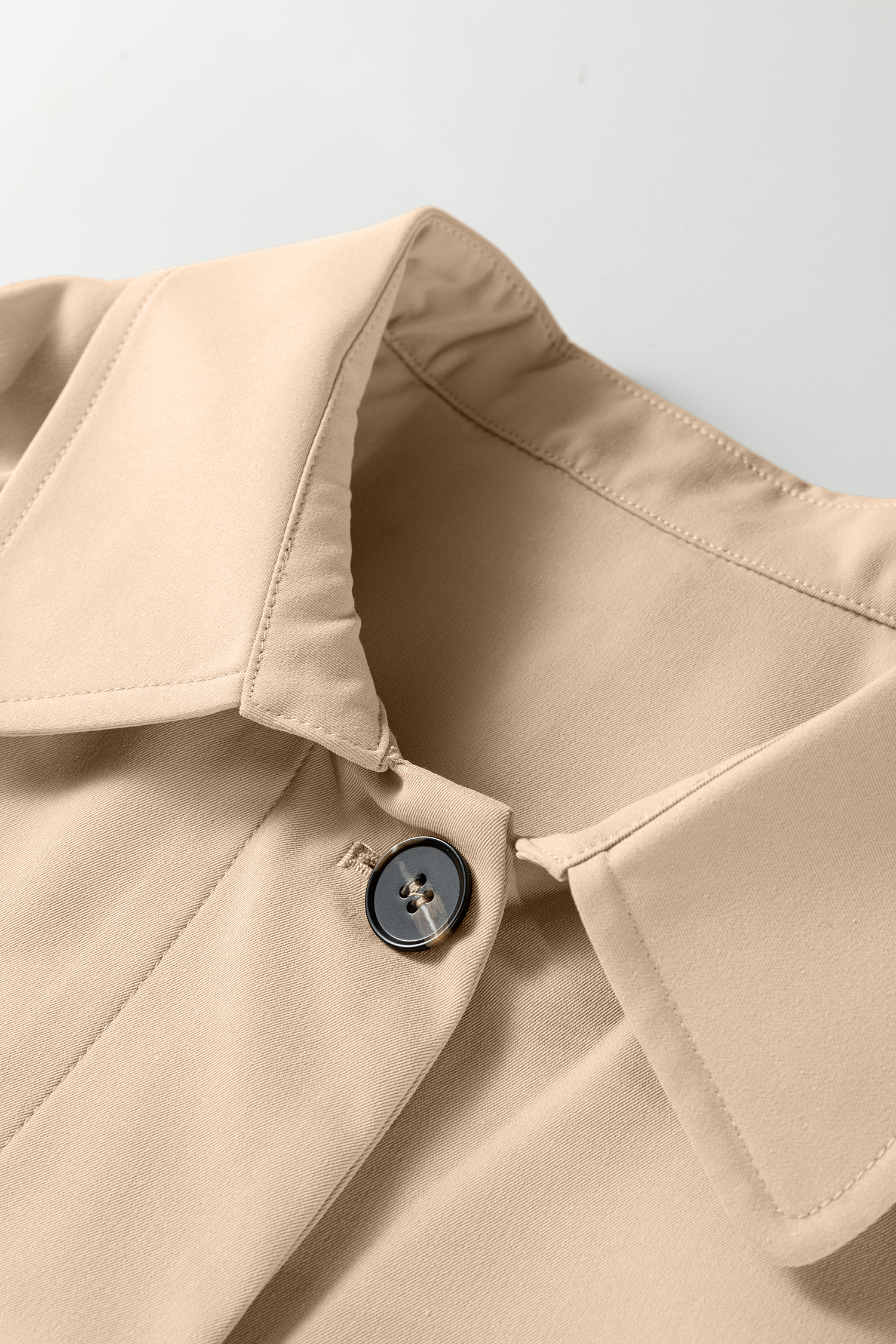 Parchment Plaid Liner Patchwork Single Breasted Trench Coat - Image 10