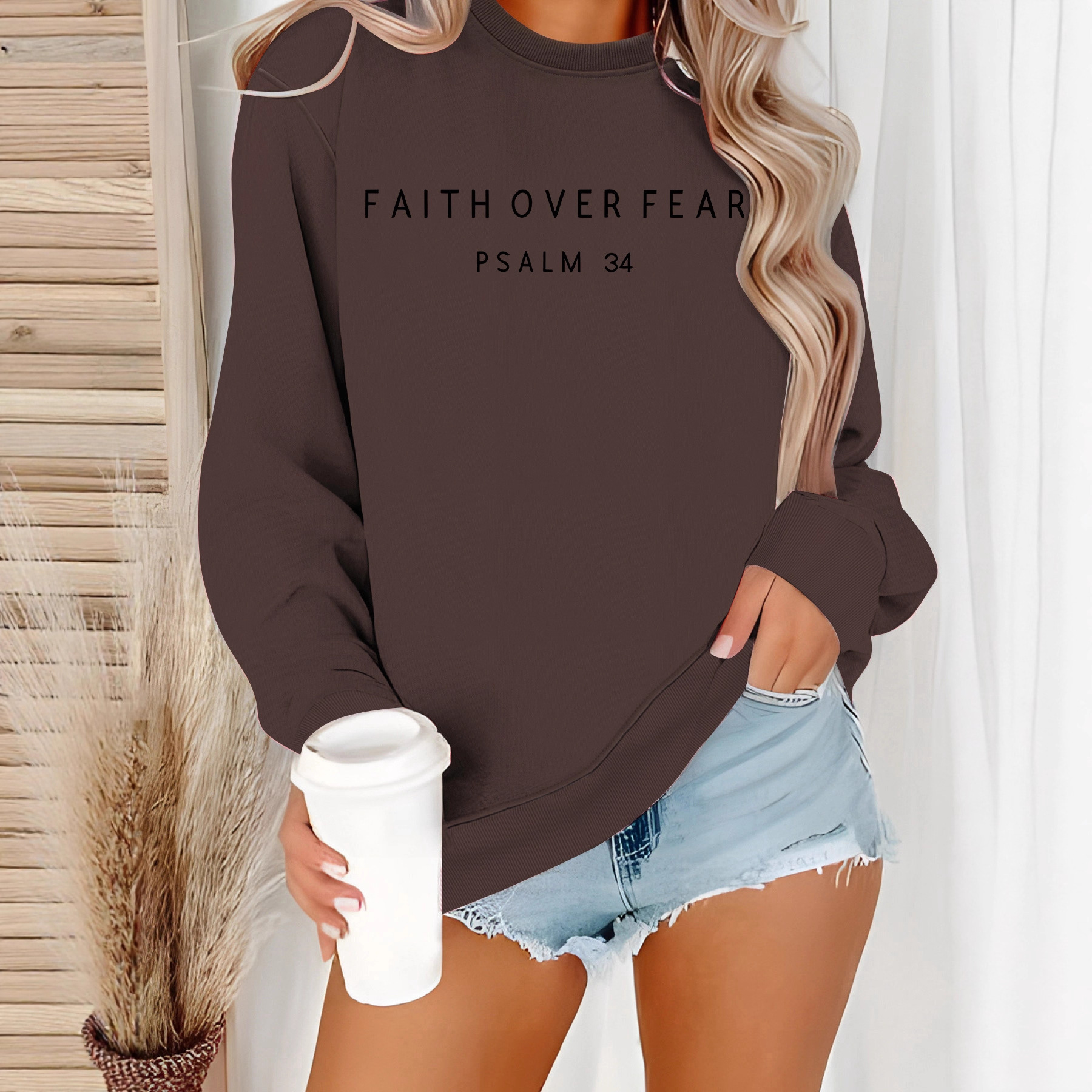 Sweatshirt with loose letter print - Image 5