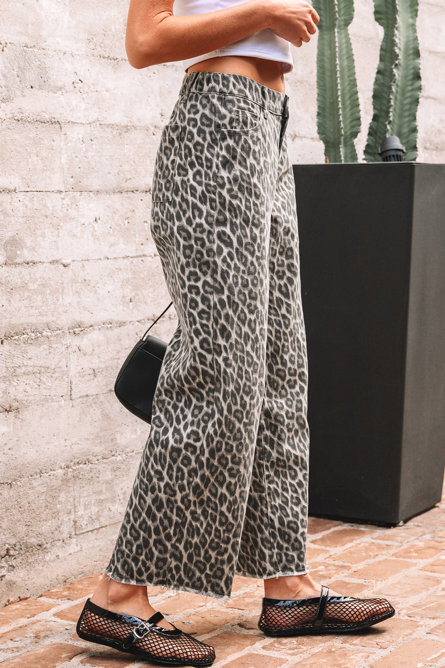 Yellow Leopard Straight Loose Leg Jeans - Image 12