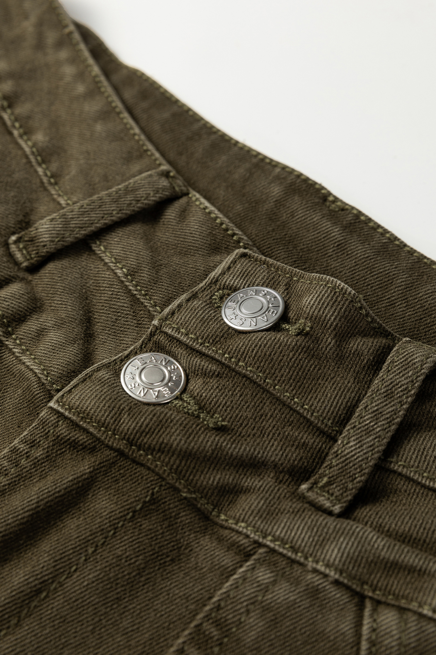 Jungle Green Double Waistband Loose Straight Jeans - Image 9