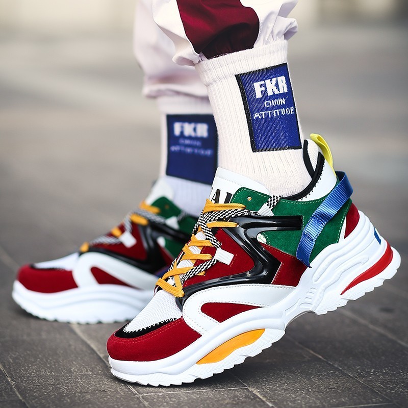 Casual Shoes Men Breathable Sneakers Trend Fashion Cheap Lace Up Color Matching Zapatilla - Image 2