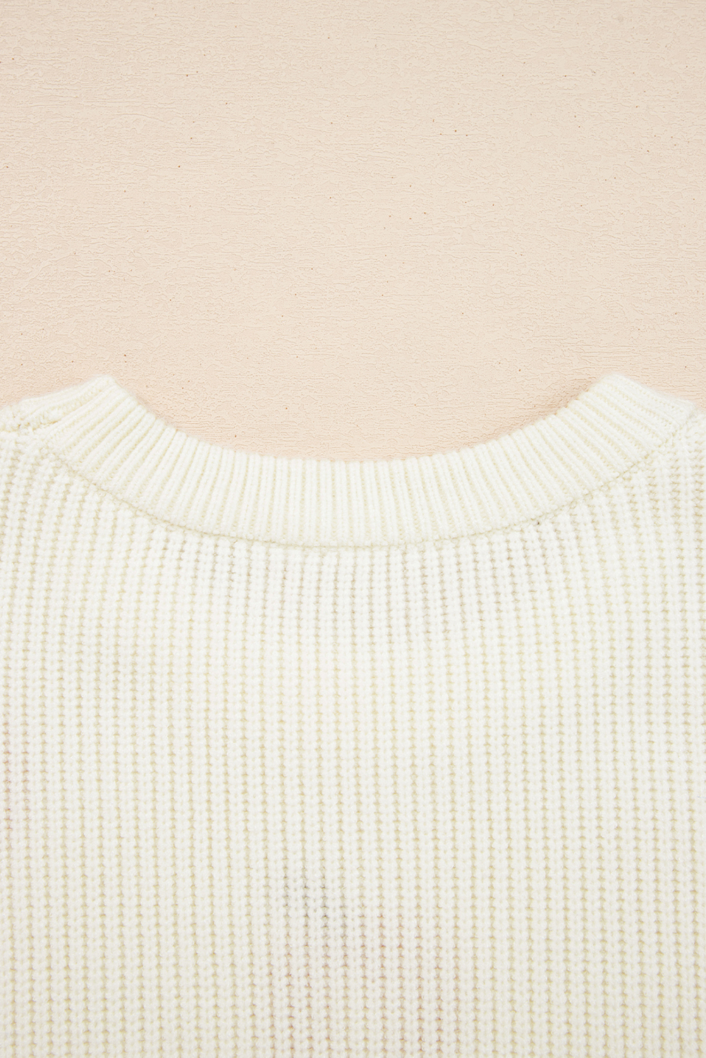 Beige Pumpkin Embroidered Ribbed Thanksgiving Halloween Holiday Sweater - Image 6