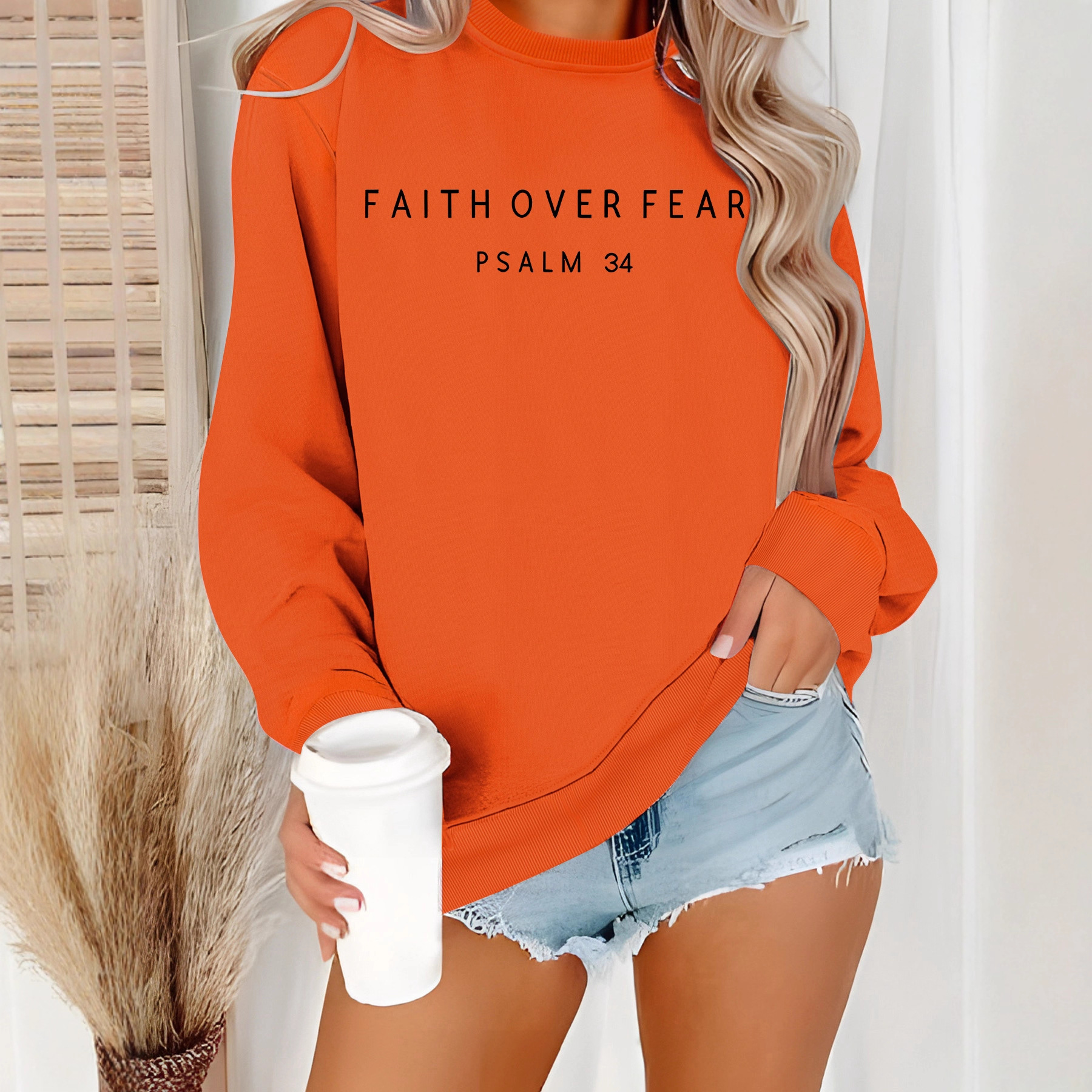 Sweatshirt with loose letter print - Image 4